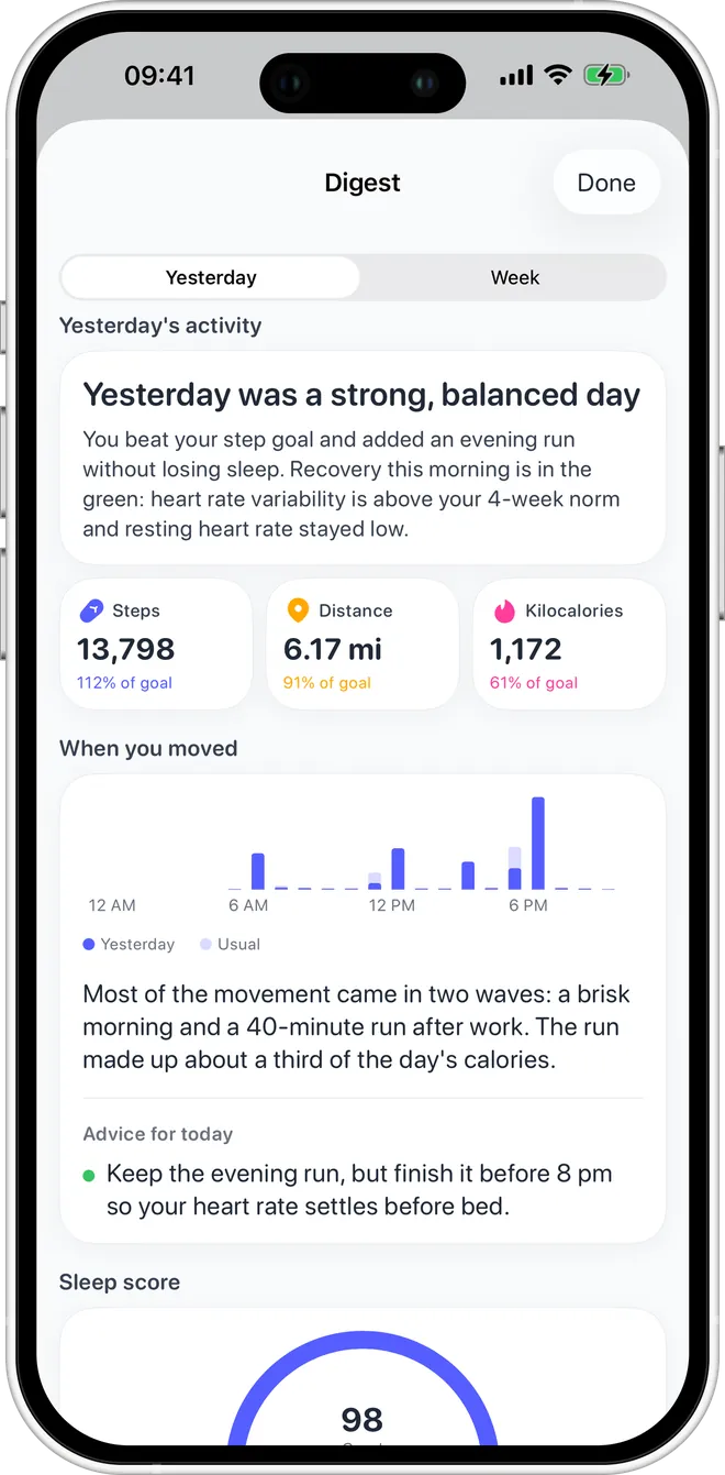 Podo — AI digest screen