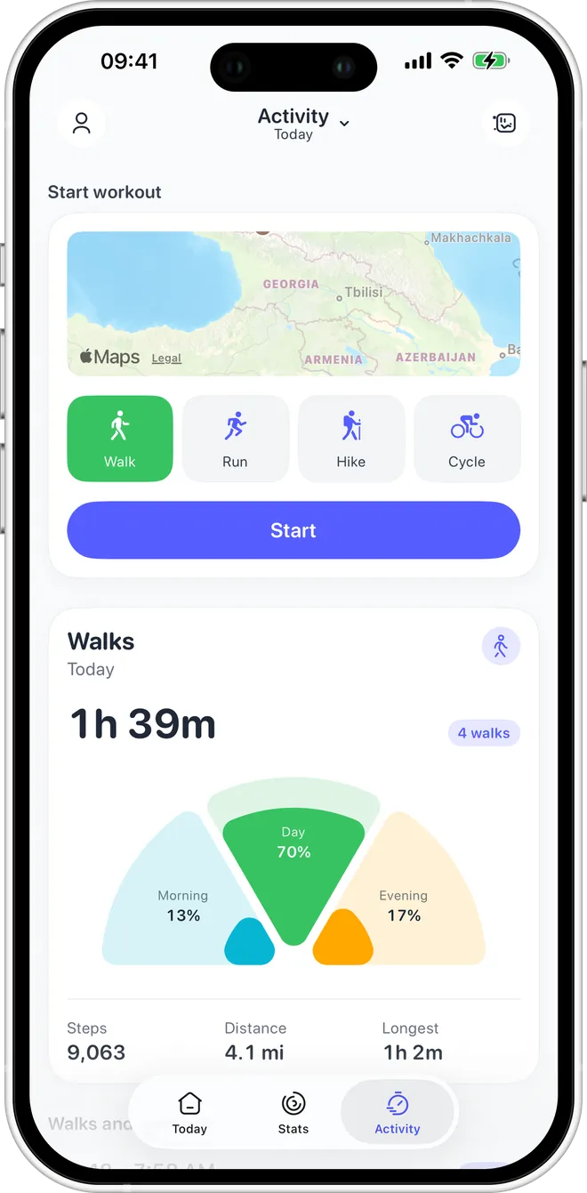 Every walk, found by itself — Podo screenshot