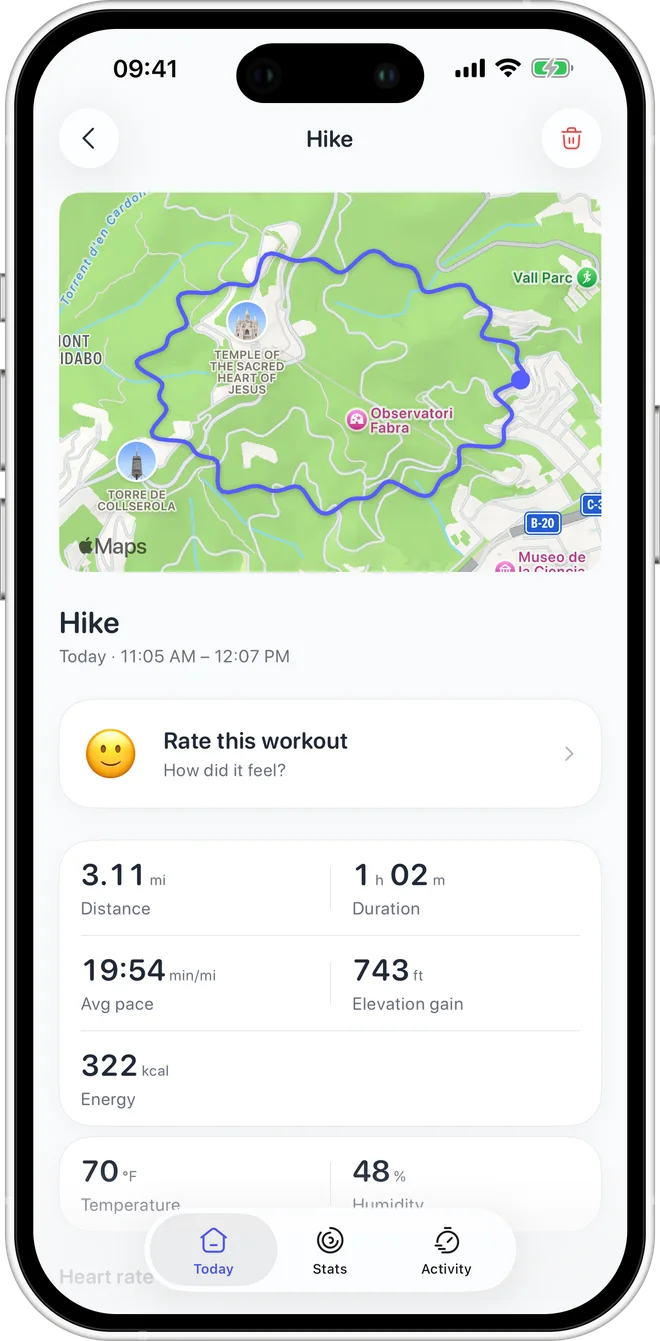 Walks, hikes and rides with GPS — Podo screenshot